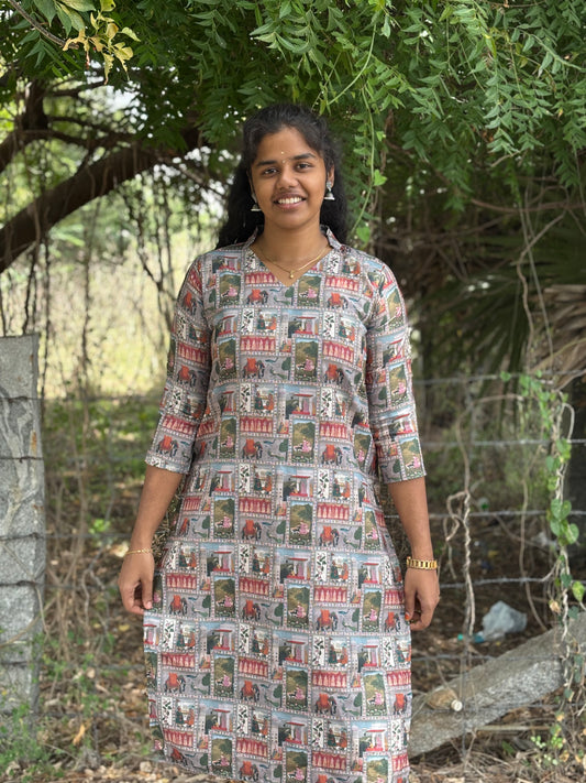 CD030 – Heritage Block Print Pure Cotton Kurti