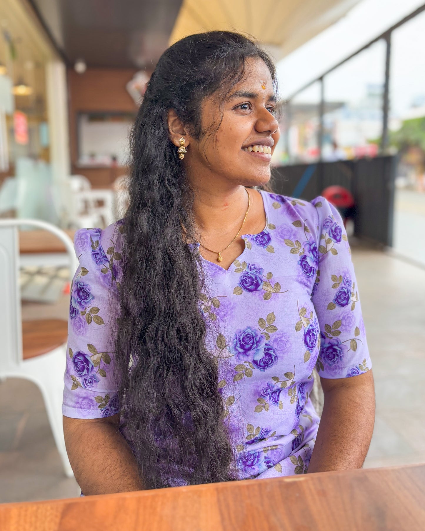 CD010 – Lavender Bliss Cambric Cotton Kurti