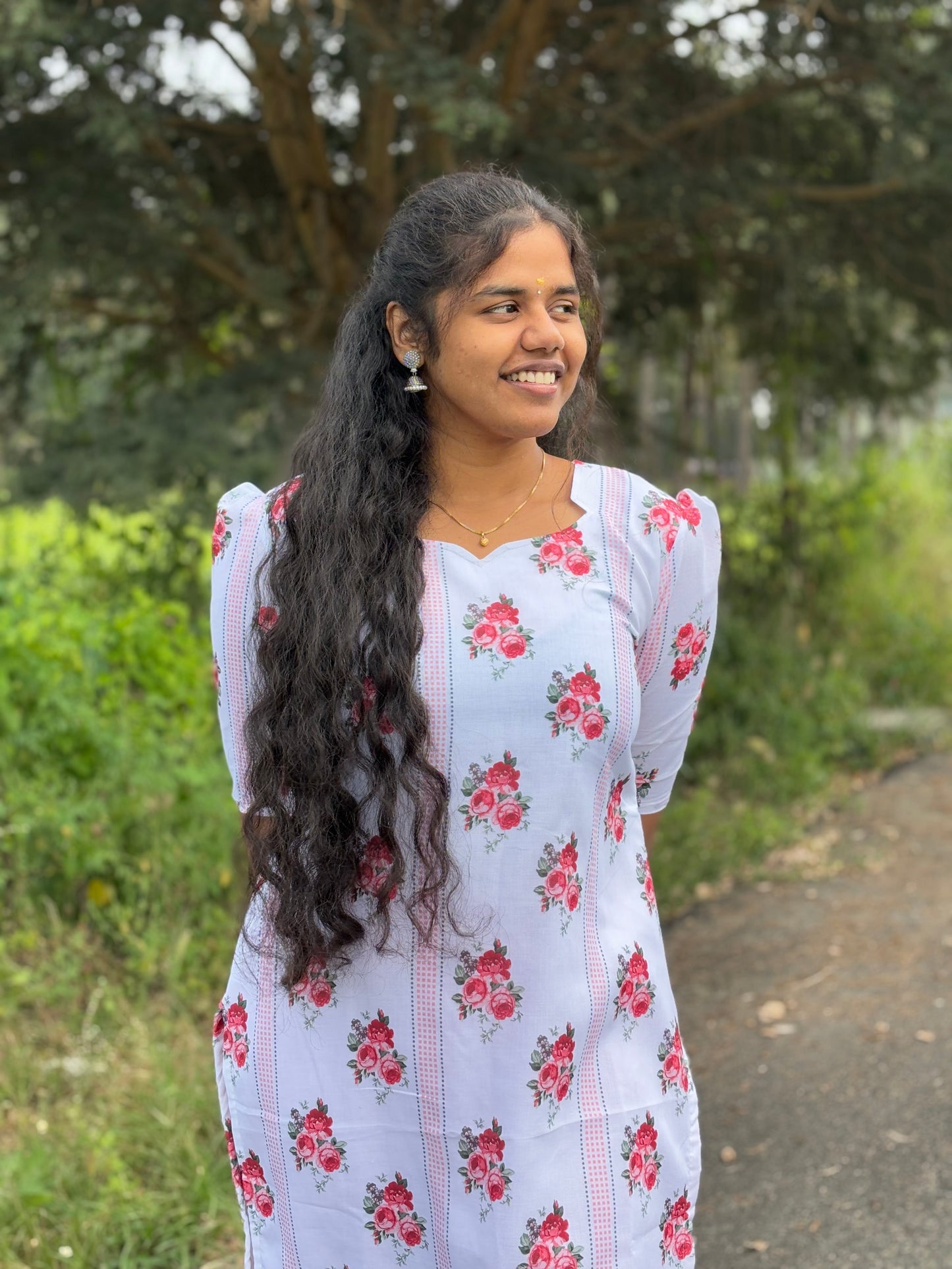 CD007 – Blooming Grace Cambric Cotton Kurti