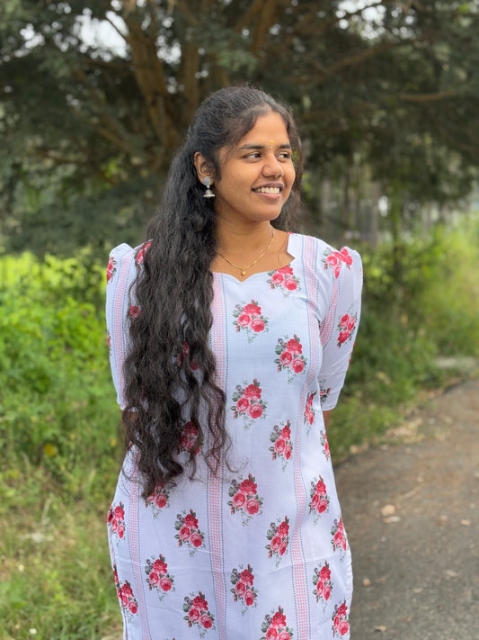 CD007 – Blooming Grace Cambric Cotton Kurti