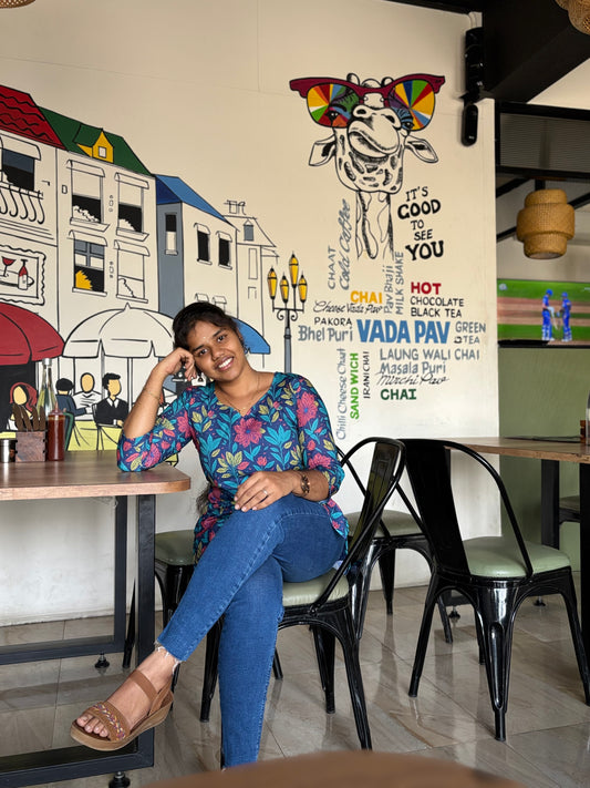 CDS004 β Midnight Garden Cambric Cotton Short Top