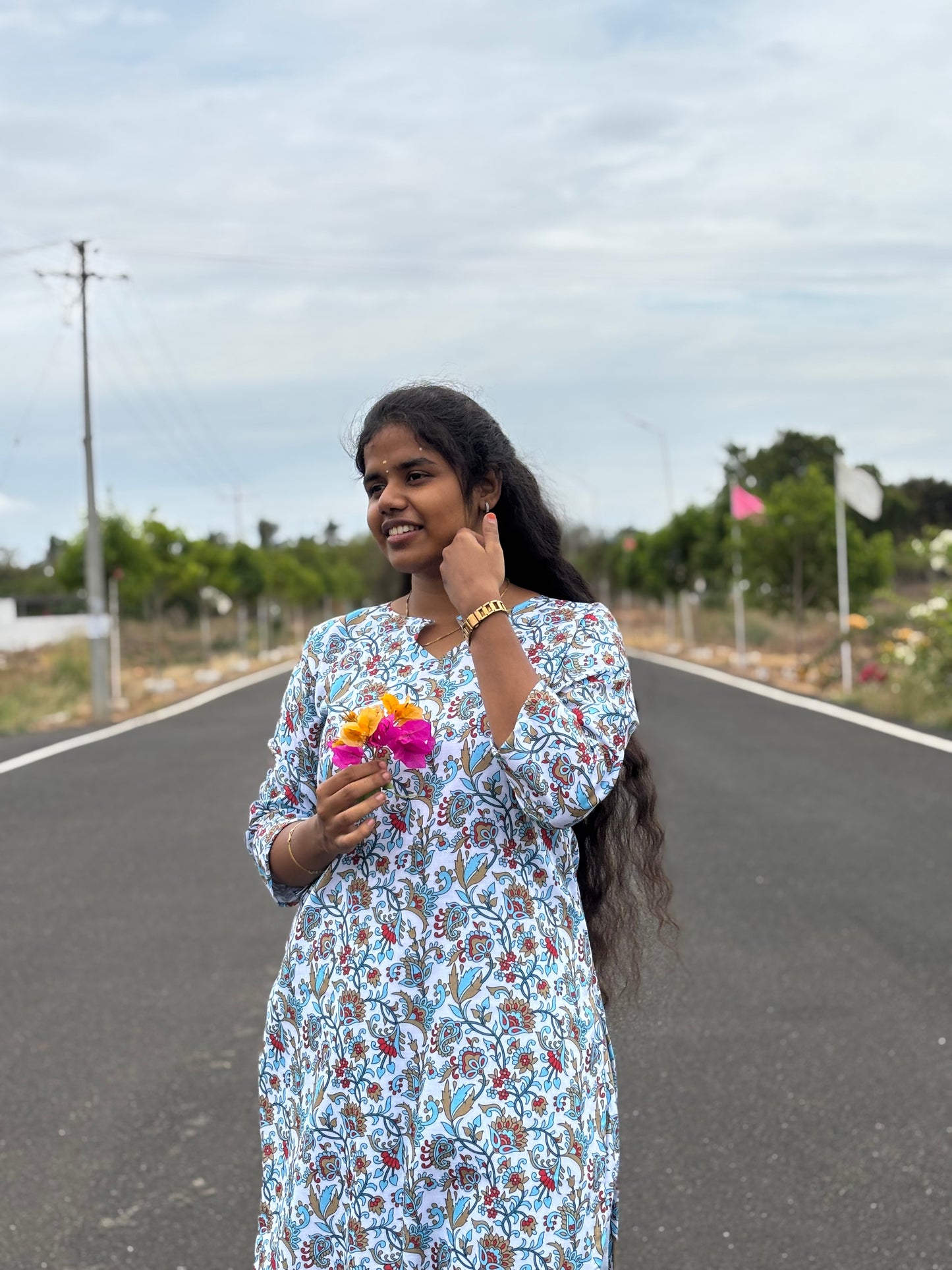 CDC01 – Blue Floral Cotton Co-ord Set