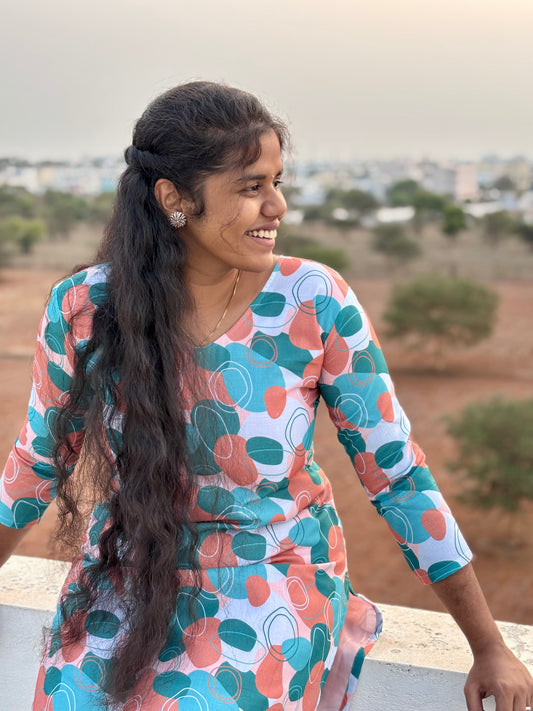 CD027 – Bubble Pop Cambric Cotton Kurti