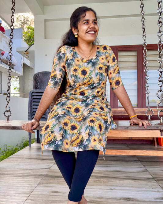 CD011 – Sunflower Bliss Cambric Cotton Kurti