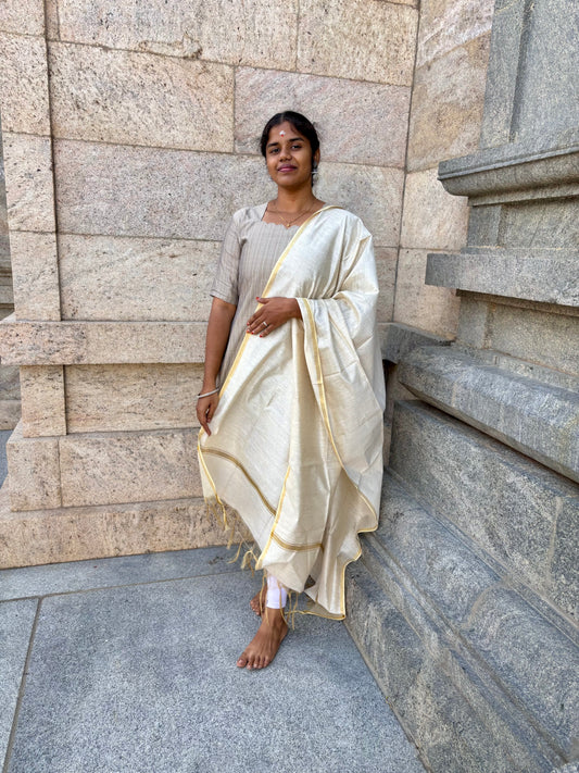 CD2P06 – Golden Glow Raw Silk 2-Piece Set