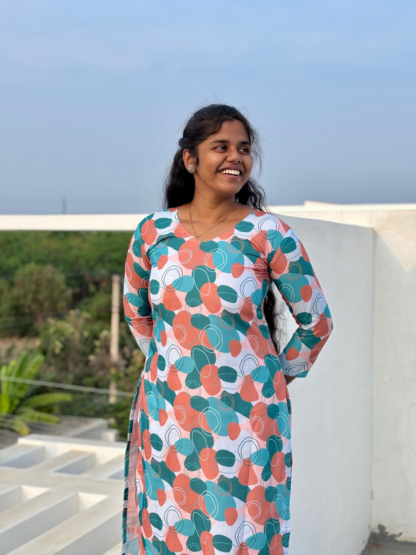 CD027 – Bubble Pop Cambric Cotton Kurti