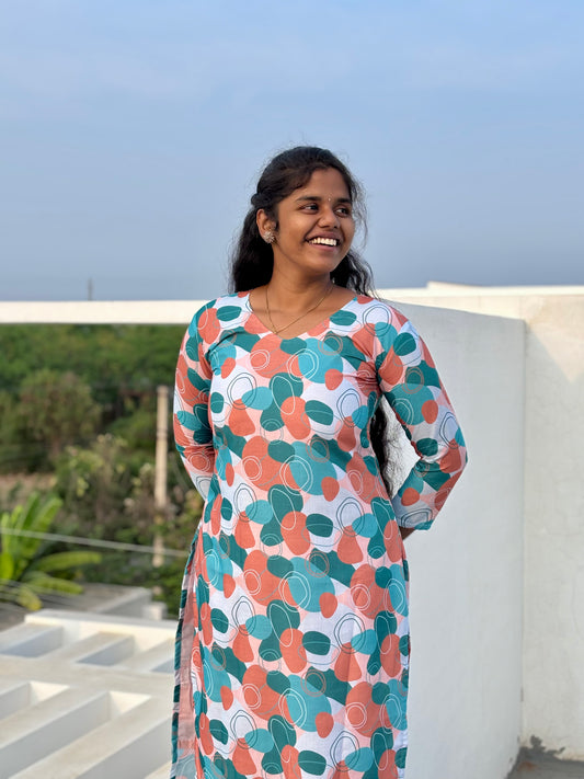 CD027 – Bubble Pop Cambric Cotton Kurti