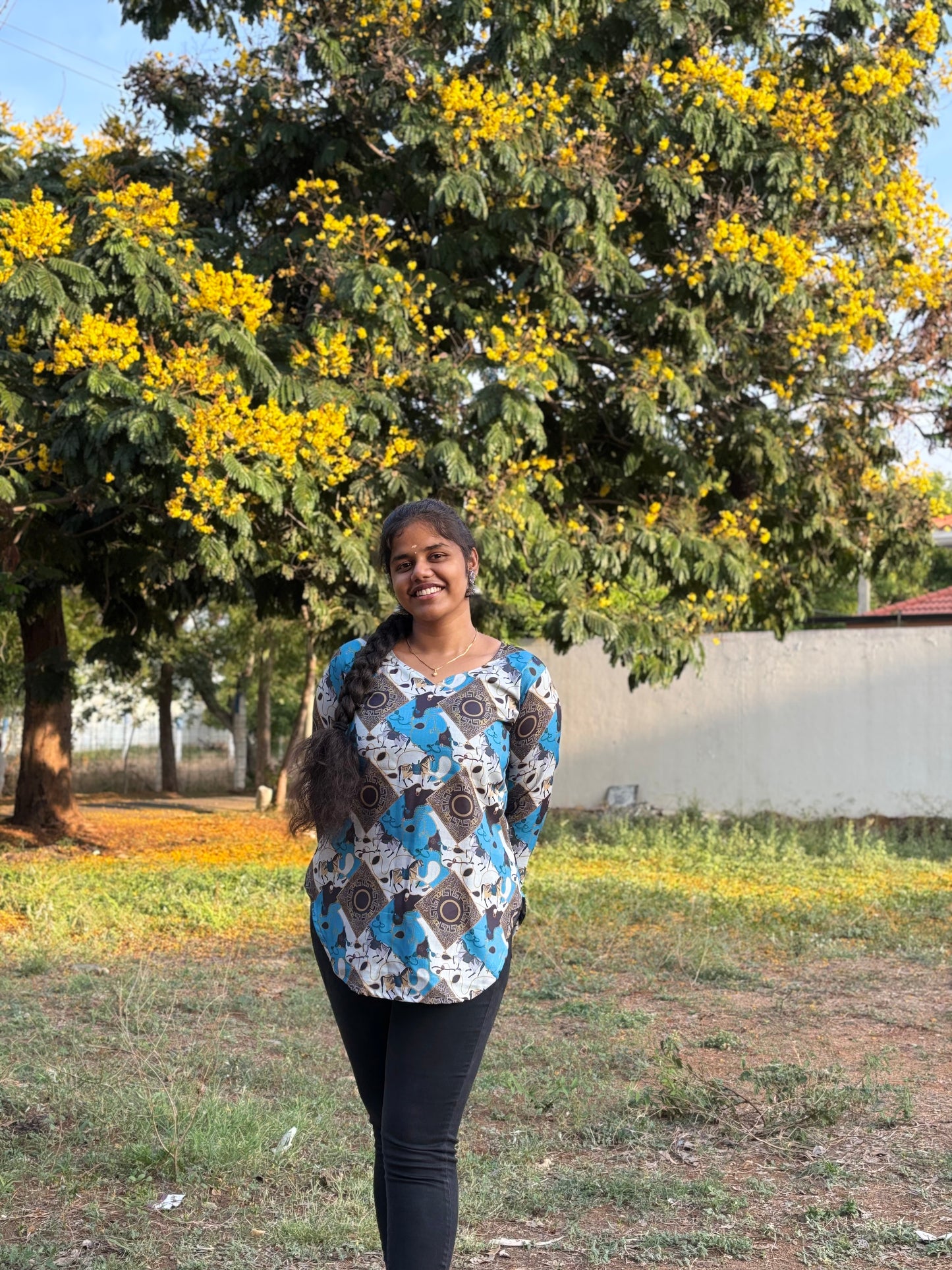 CDS002 – Indigo Block Pure Cotton Short Top