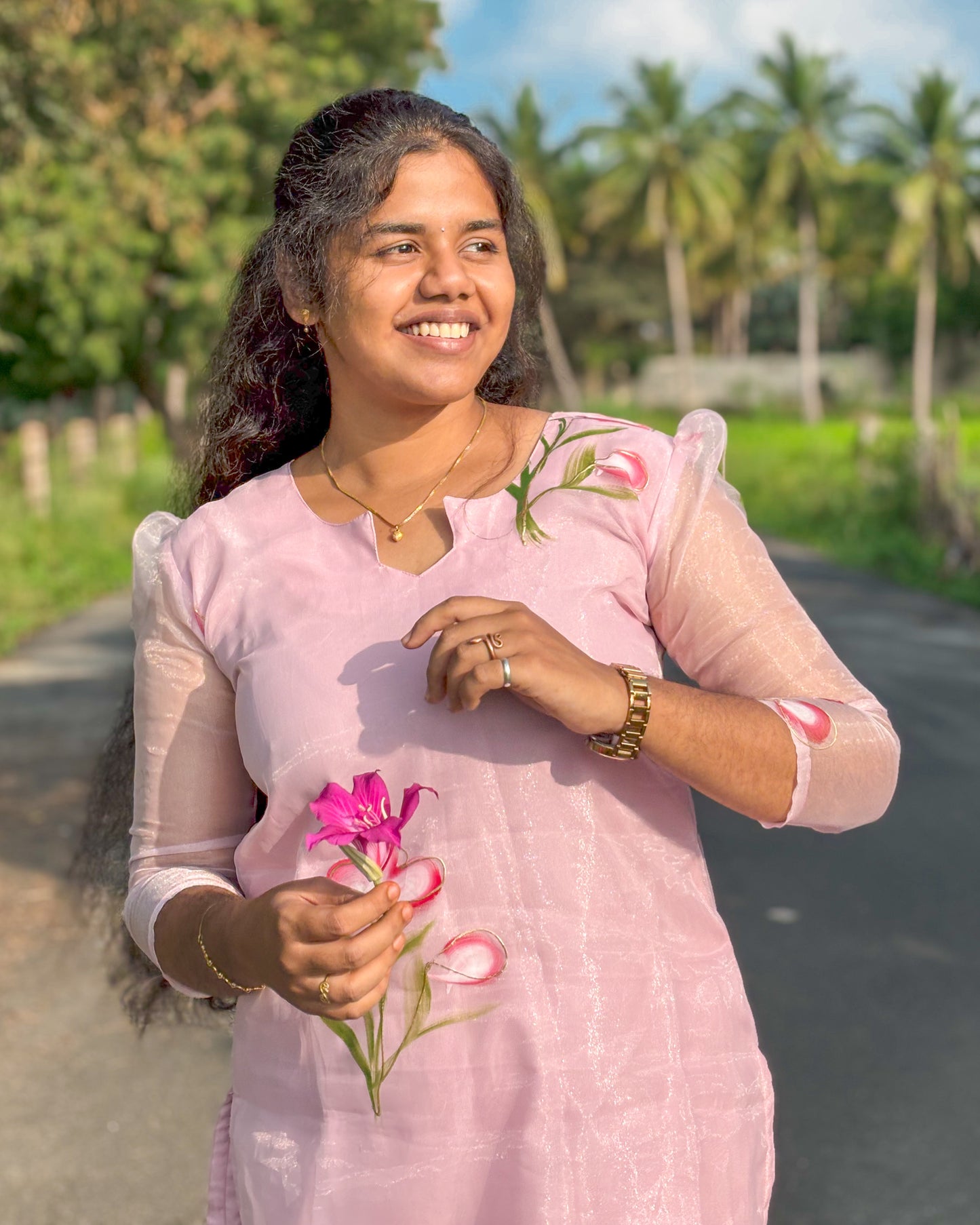 CD002 – Blush Petal Organza Kurti