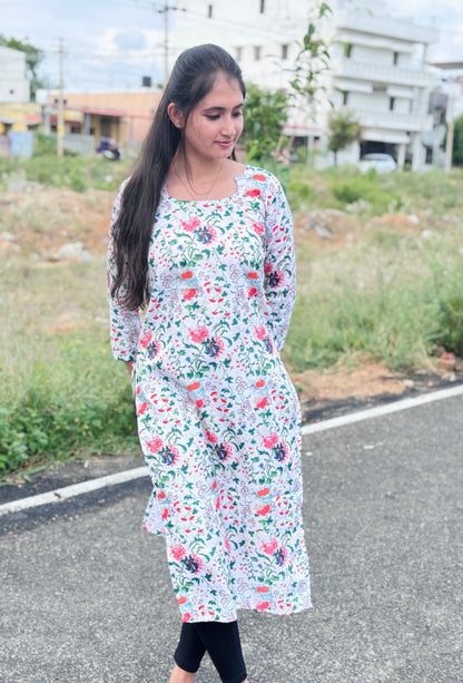 CD031 – Garden Bloom Pure Cotton Kurti