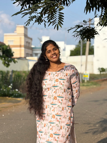 CD029 – Soft Desert Muse Cambric Cotton Kurti