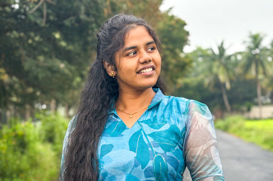 CD005 – Blue Elegance Organza Kurti