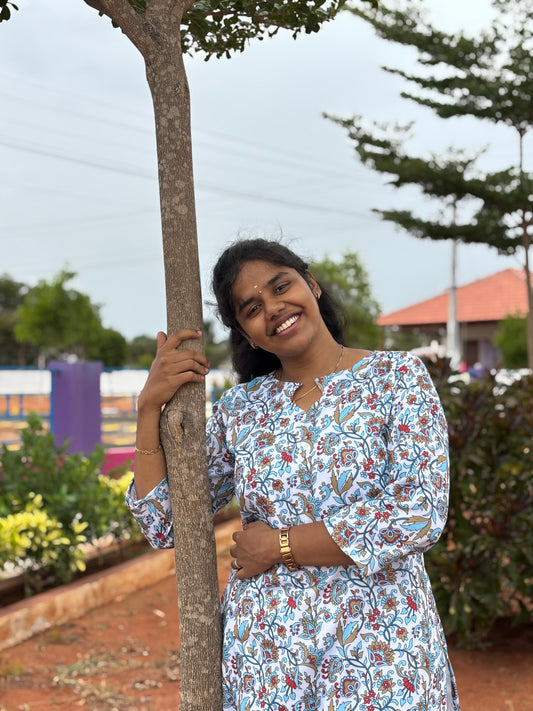 CDC01 – Blue Floral Cotton Co-ord Set