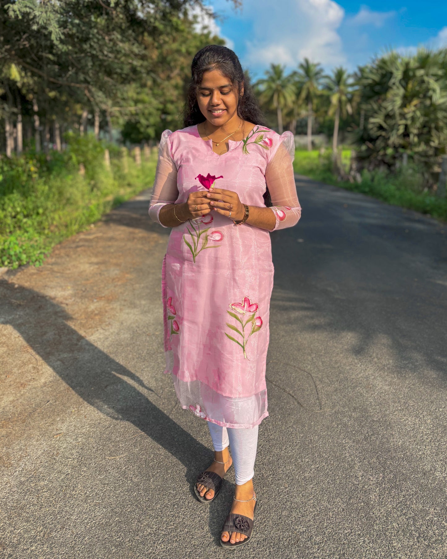 CD002 – Blush Petal Organza Kurti