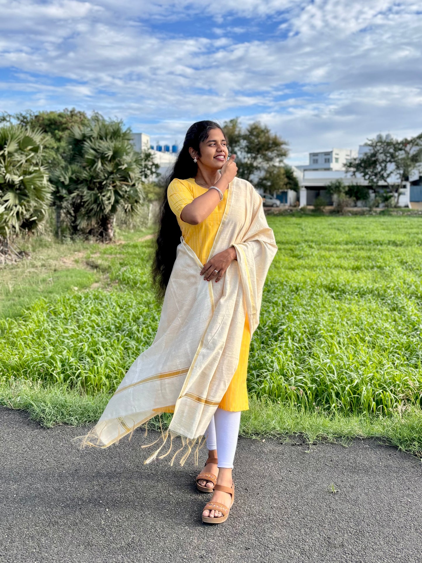 CD2P03 – Sunshine Raw Silk Kurti Set