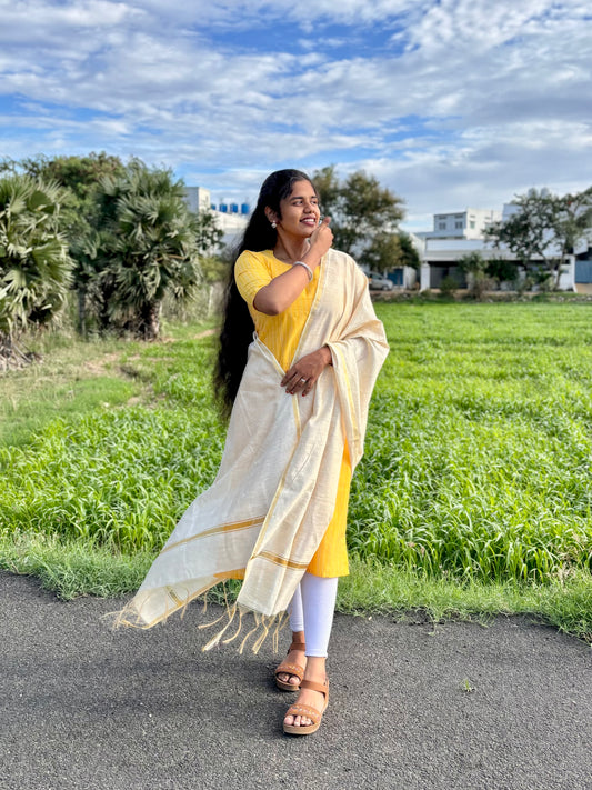 CD2P03 – Sunshine Raw Silk Kurti Set